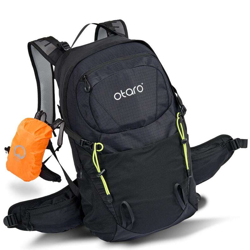 Zaino da trekking con copertura antipioggia - Leggero, unisex | 23L Nero