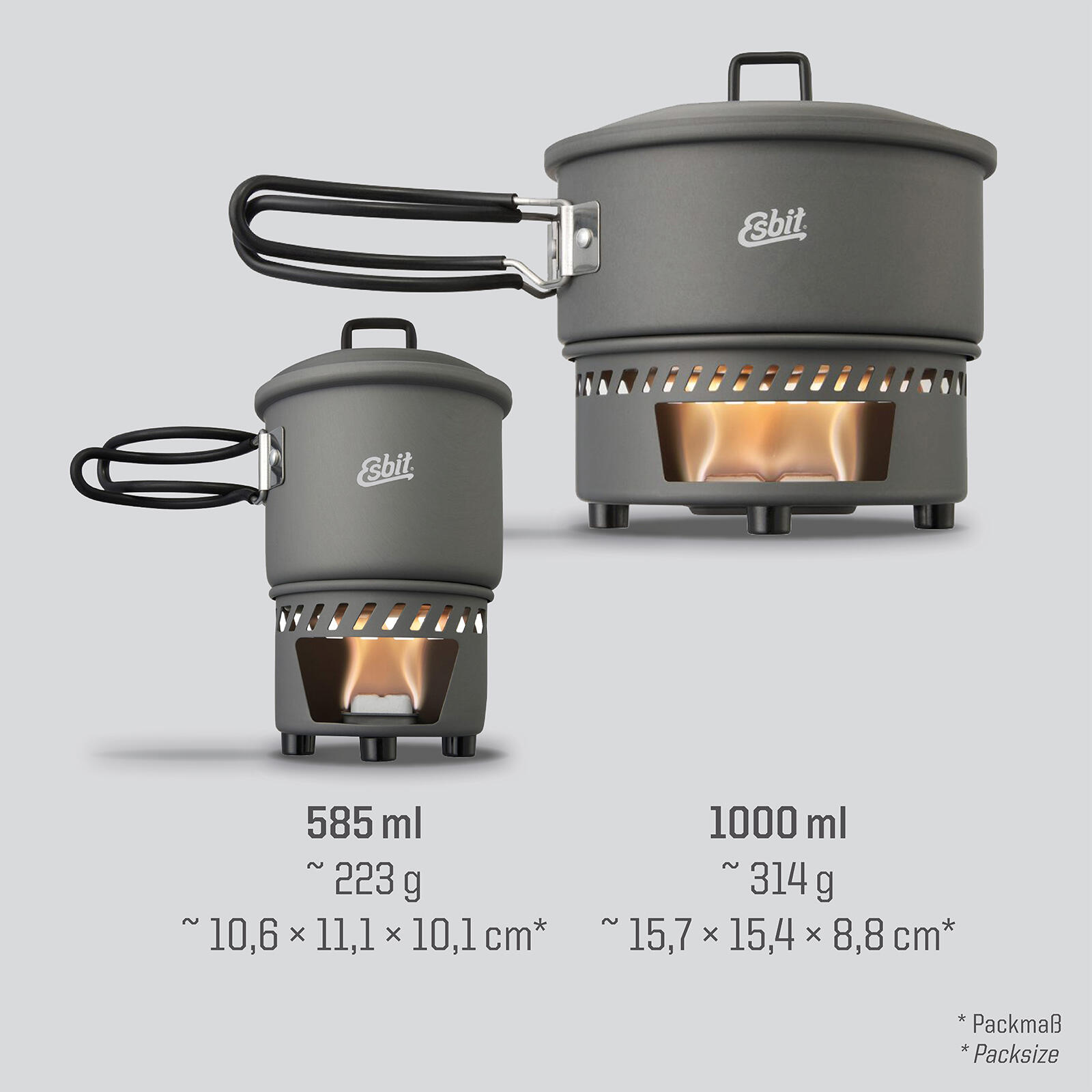 Set de cuisson à combustible sec 1 L Réchaud camping Outdoor Casserole Alu 2/7