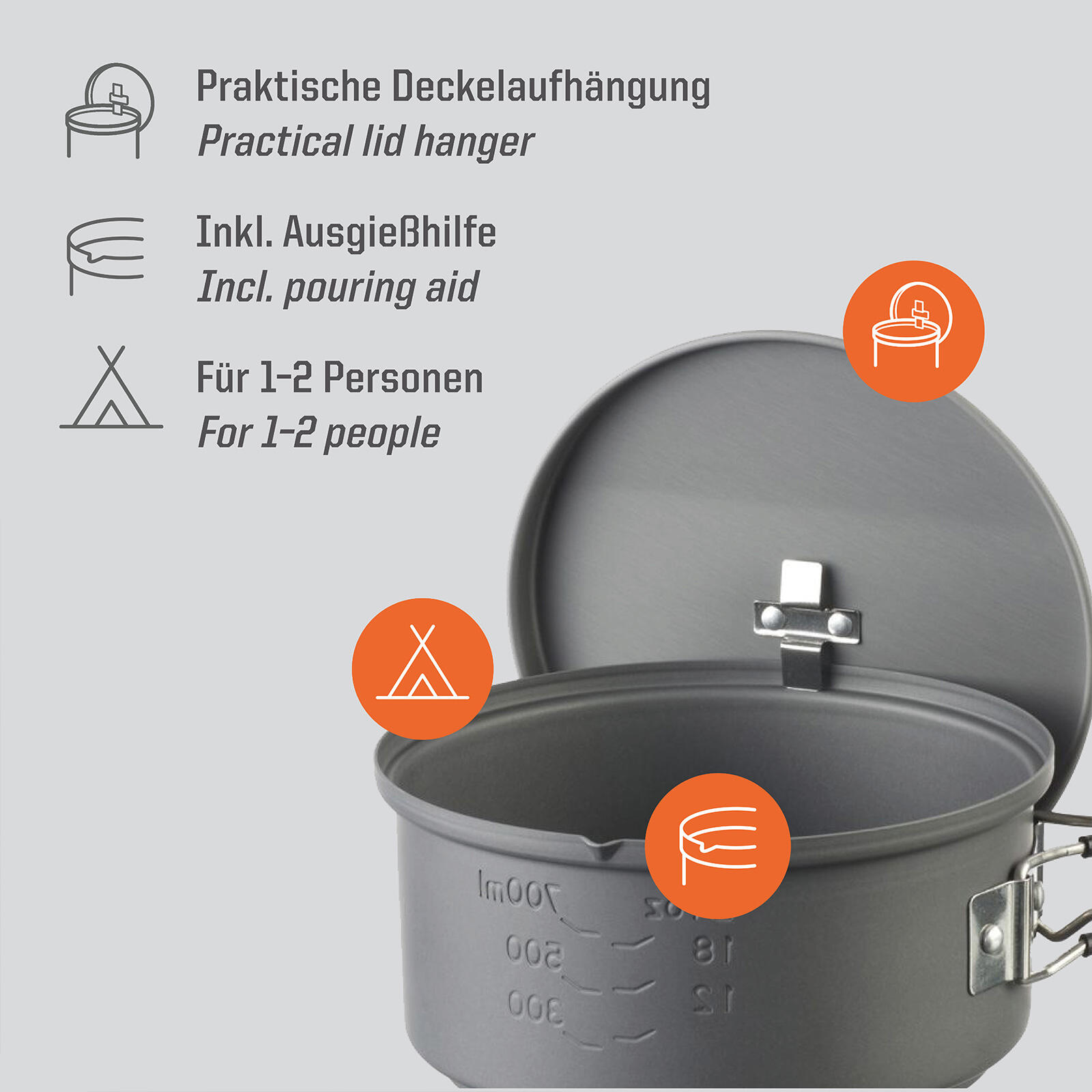 Set de cuisson à combustible sec 1 L Réchaud camping Outdoor Casserole Alu 4/7