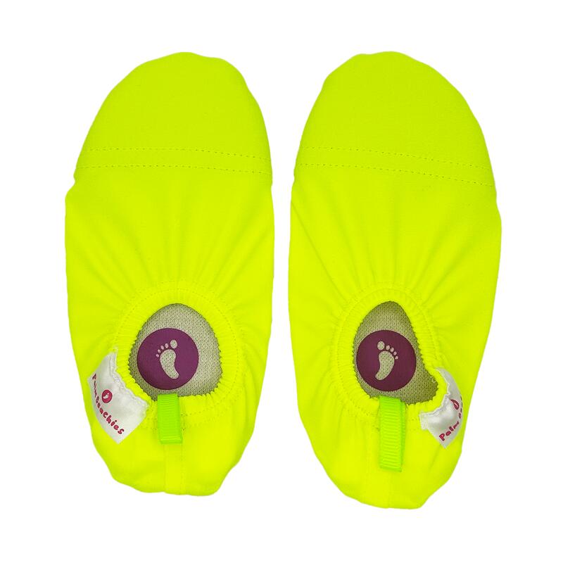 Chaussons intérieur, plage ou piscine- enfant - jaune fluo