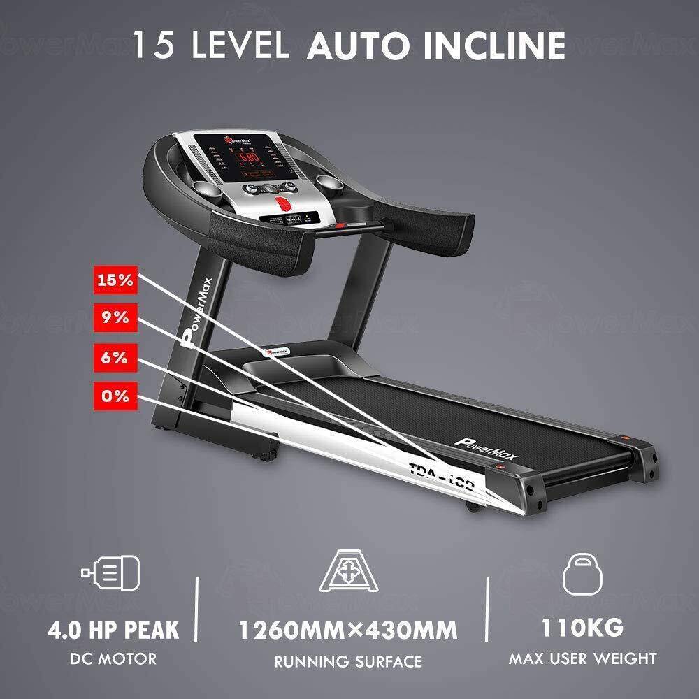PowerMax Fitness TDA-100 (4HP Peak) Motorised Treadmill for Home Use_PIPE_Max User Wt. 110KG _PIPE_15 Level Auto-Incline_PIPE_ T -  3