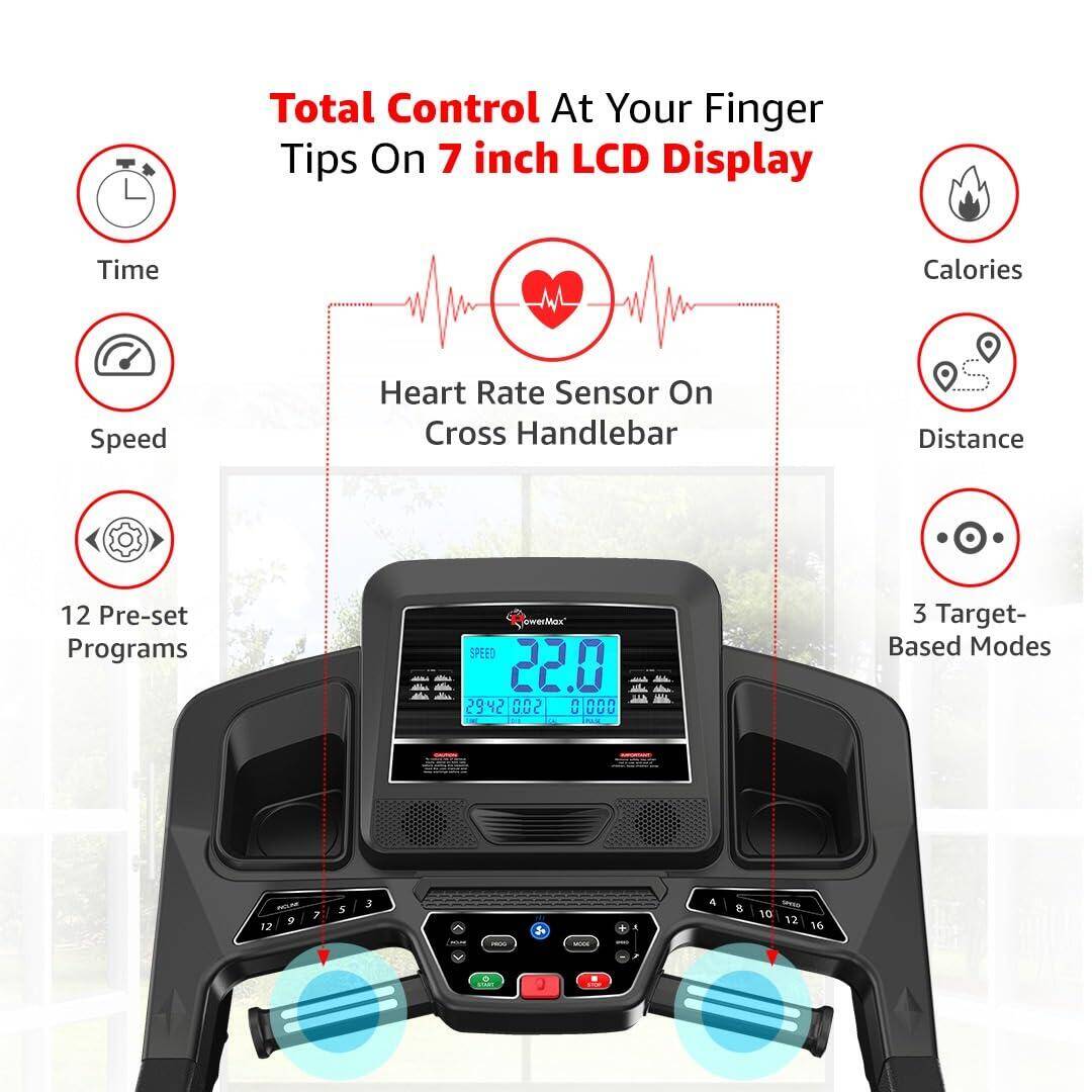 PowerMax Fitness TDA-330 Series 3.0HP DC Motorised Electric Treadmill【Auto Incline _PIPE_ Easy Lubrication _PIPE_ BMI 】Running M -  4