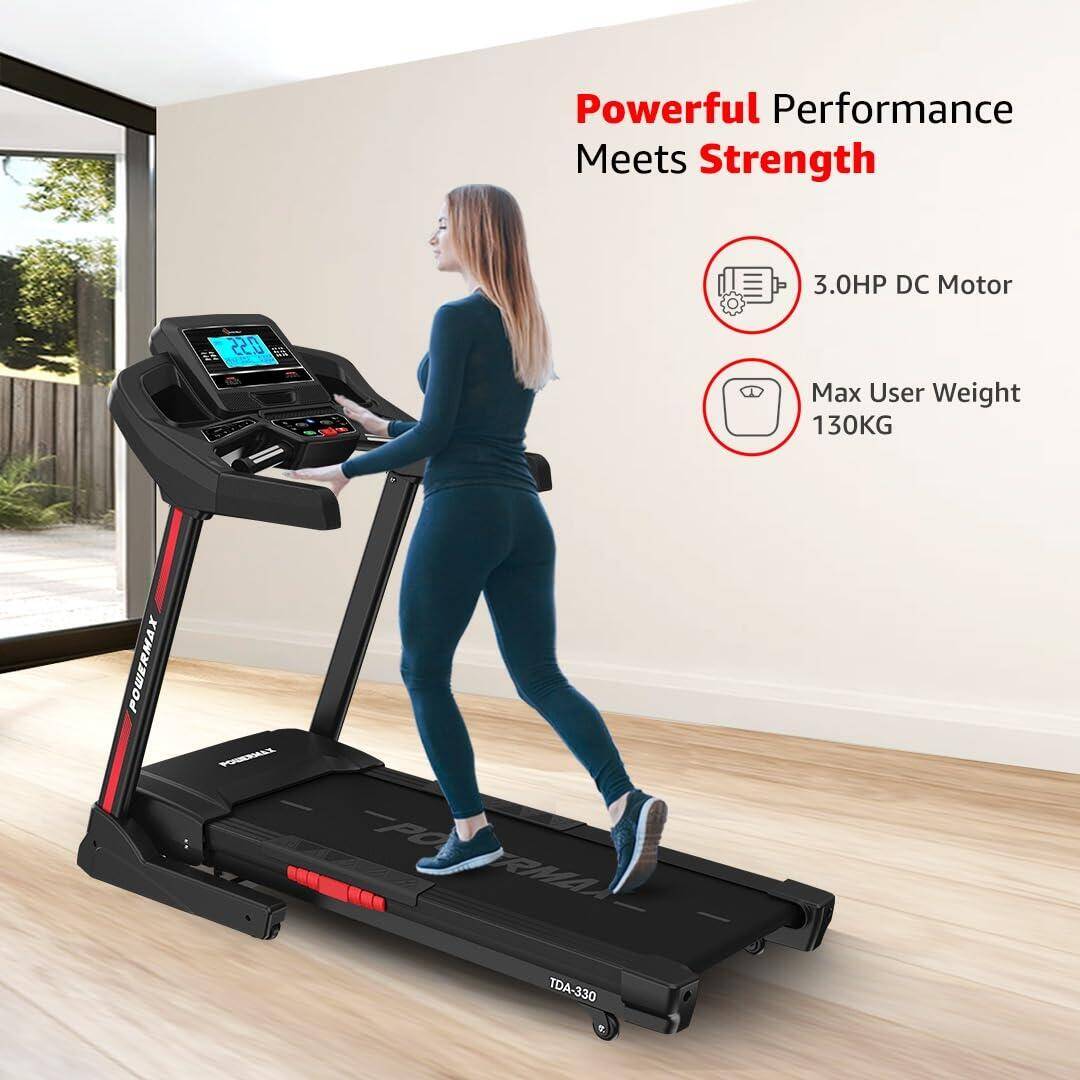 PowerMax Fitness TDA-330 Series 3.0HP DC Motorised Electric Treadmill【Auto Incline _PIPE_ Easy Lubrication _PIPE_ BMI 】Running M -  2