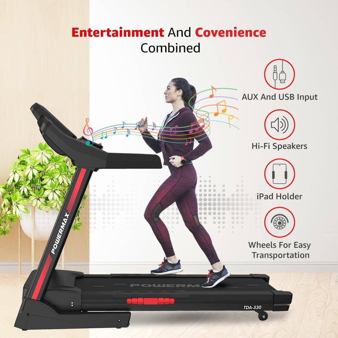 PowerMax Fitness TDA-330 Series 3.0HP DC Motorised Electric Treadmill【Auto Incline _PIPE_ Easy Lubrication _PIPE_ BMI 】Running M -  3