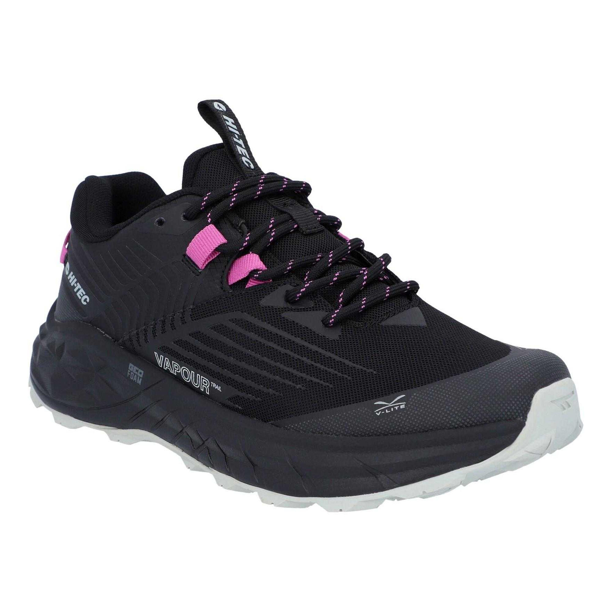 HI-TEC Mens Fuse Trail Low Cut Trainers (Black/Cool Grey/Cyclamen)
