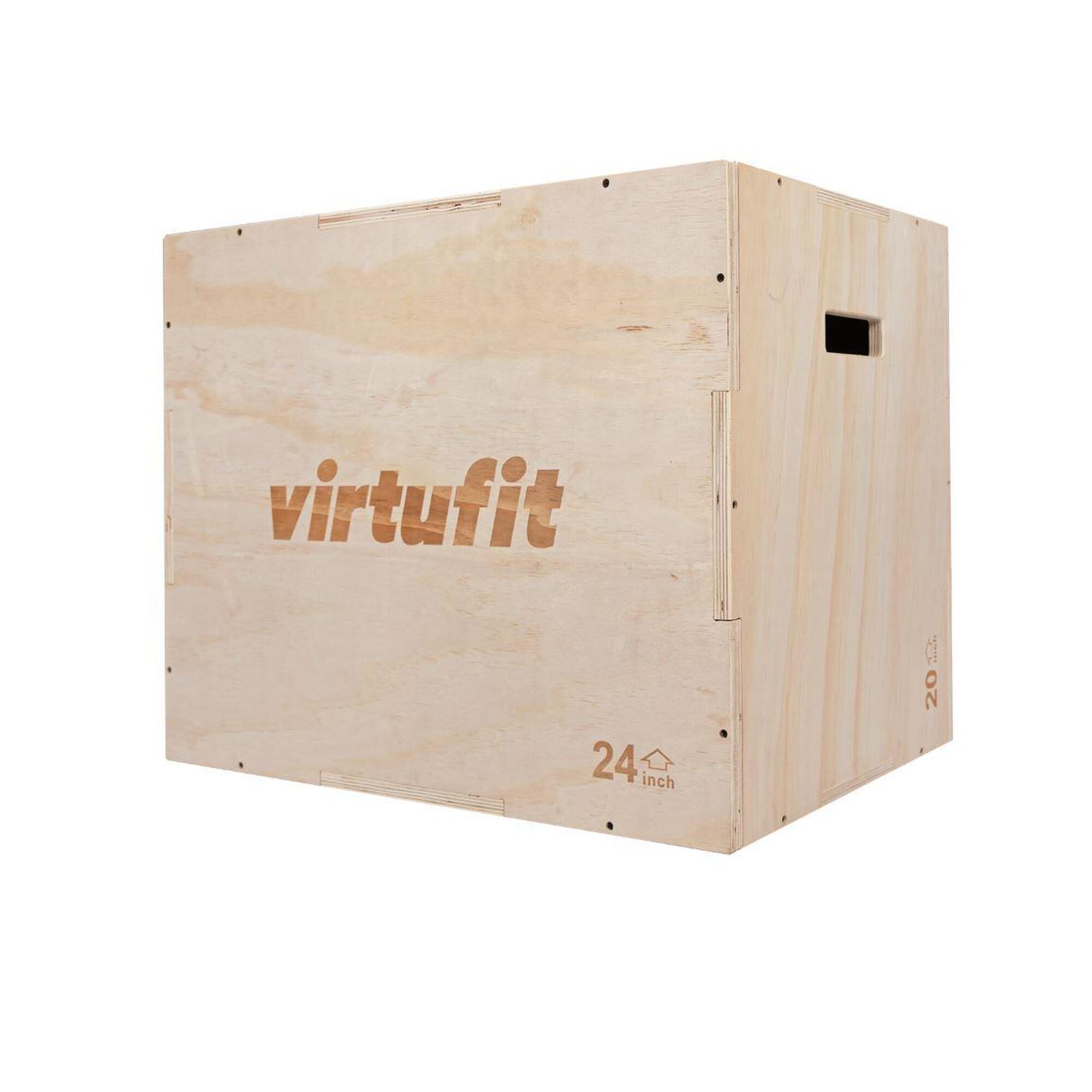 Virtufit - Plyo Box En Bois 3-en-1 - Grand - 50 X 60 X 75 Cm - Box Pliométrique - Marron - Taille Unique - Decathlon