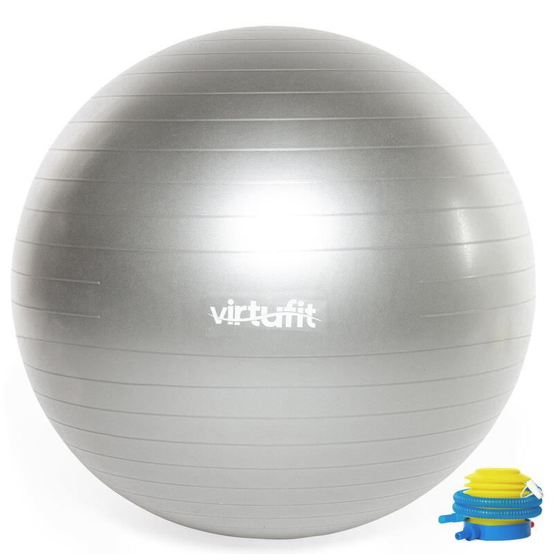 Gym Ball - Swiss Ball - avec Pompe - Gris - 65 cm