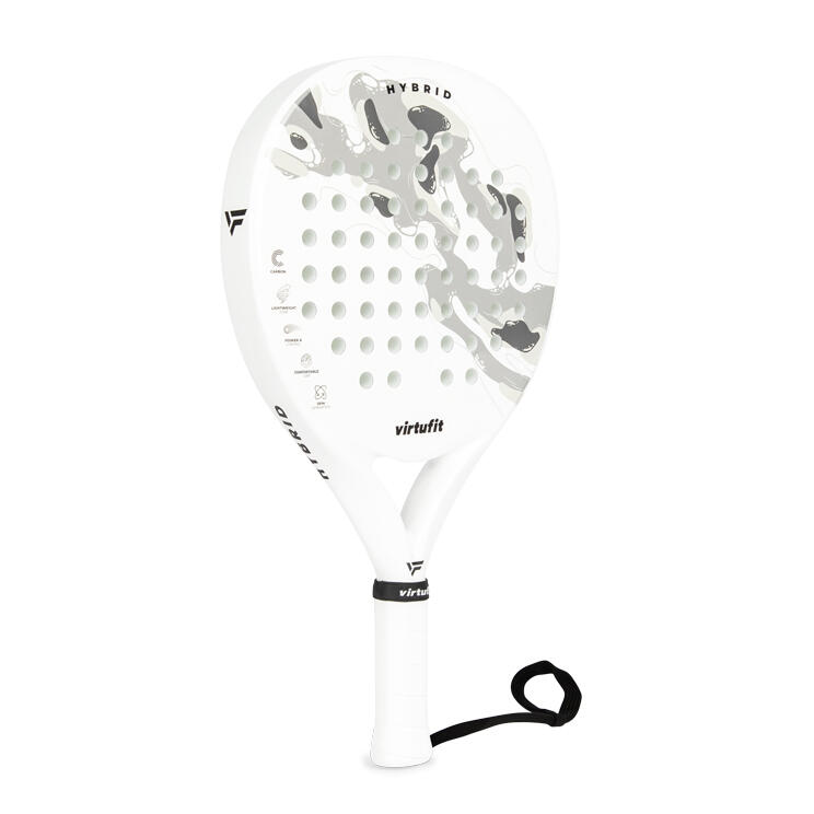 VIRTUFIT Hybrid Padel Racket - Wit/Grijs