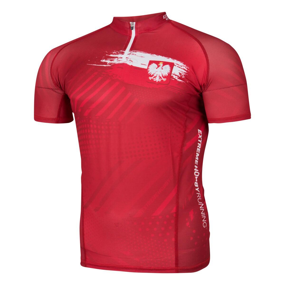 Maillot Cycliste Descente Homme – Rouge/blanc, Taille M, 1/4 Zip (Occasion)
