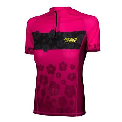 Maglietta da running con zip da donna EXTREME HOBBY FLOWERS