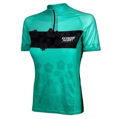 Maglietta da running con zip da donna EXTREME HOBBY FLOWERS