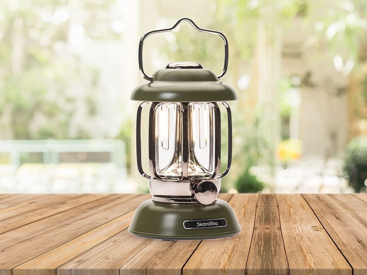 LED kempingová lampa Forsol v retro stylu dobíjecí 5/7