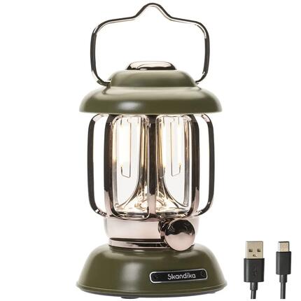 Lampe lanterne de camping LED Forsol - Rechargeable USB - rétro - 350 lumens