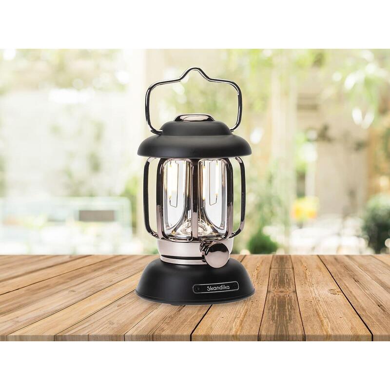 Lampe lanterne de camping LED Forsol - Rechargeable USB - rétro - 350 lumens