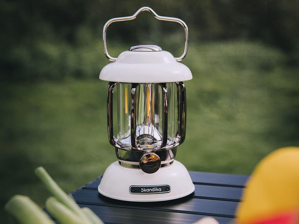 LED kempingová lampa Forsol v retro stylu dobíjecí 5/7
