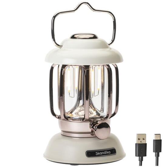 Lampe lanterne de camping LED Forsol - Rechargeable USB - rétro - 350 lumens