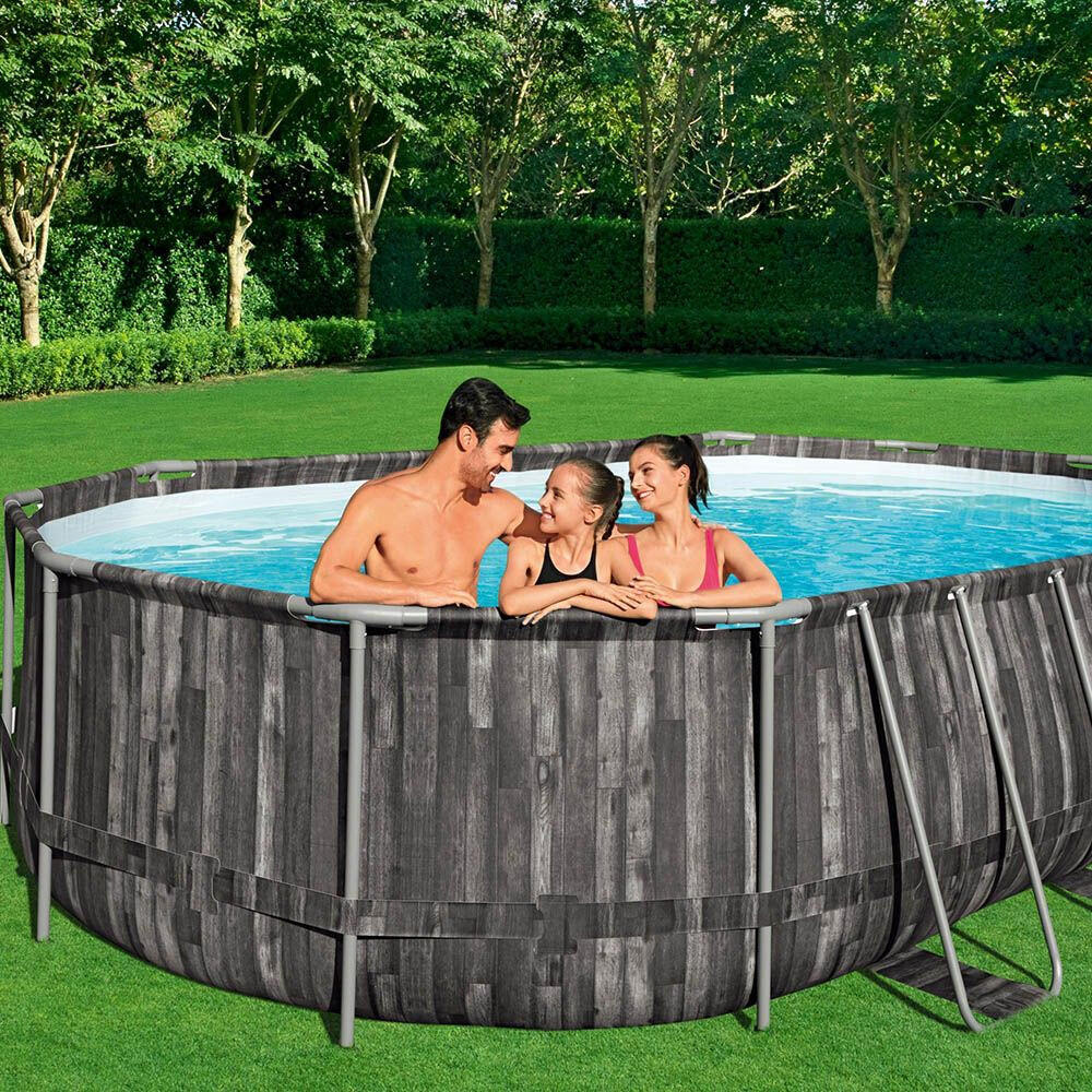Piscine tubulaire Power Steel décor bois ovale 6,10 x 3,66 x 1,22 m 7/7