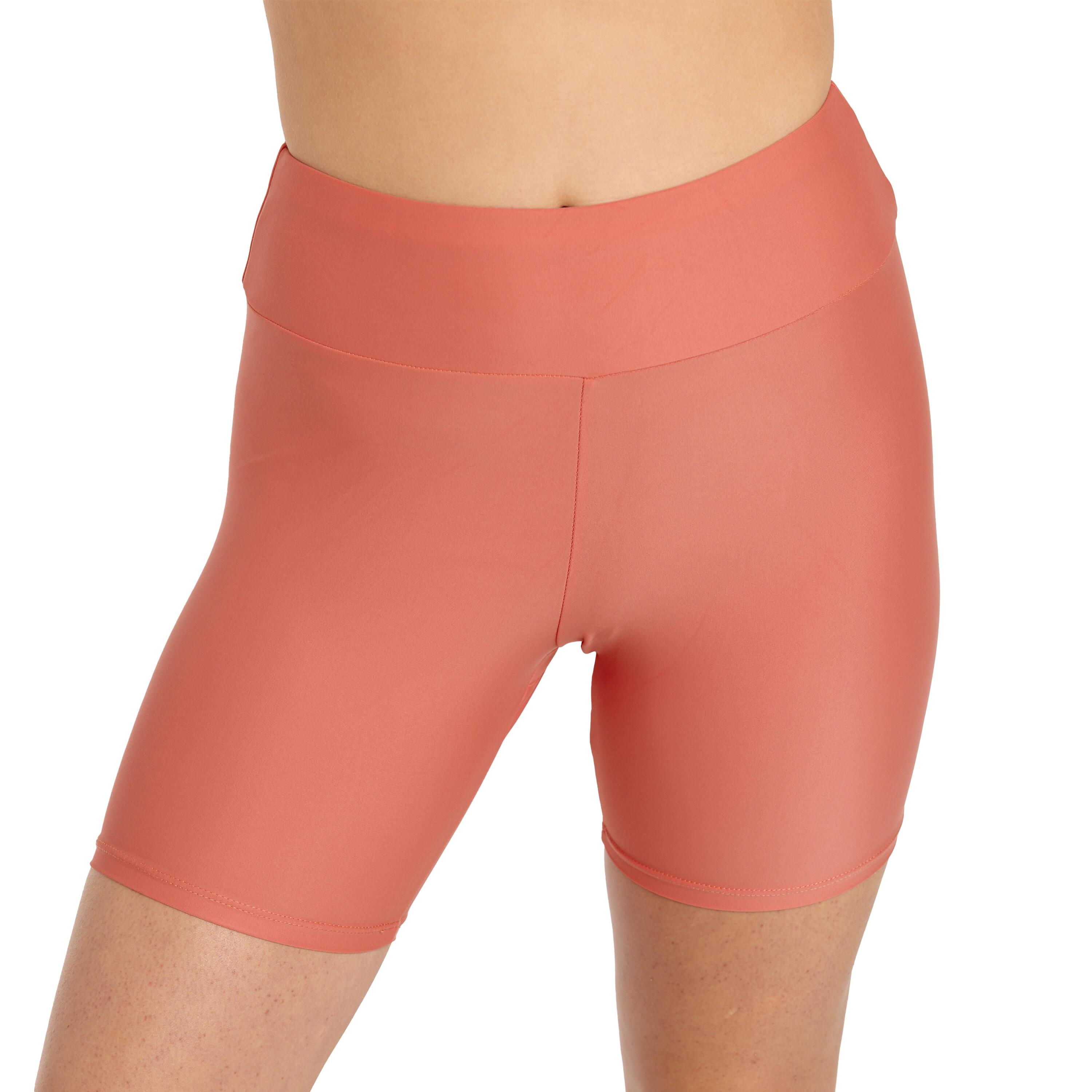 Women's High Waisted Mid-Thigh Swim Shorts - Burnt Orange