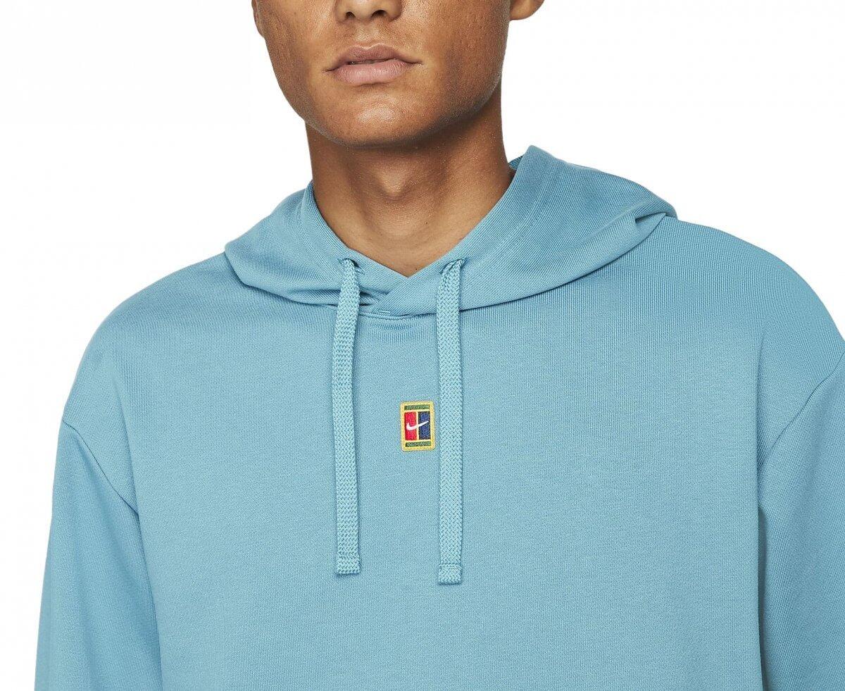 Bluza męska biegowa z kapturem Nike M Nkct Df Fleece Heritage Hoodie niebieska 3/4