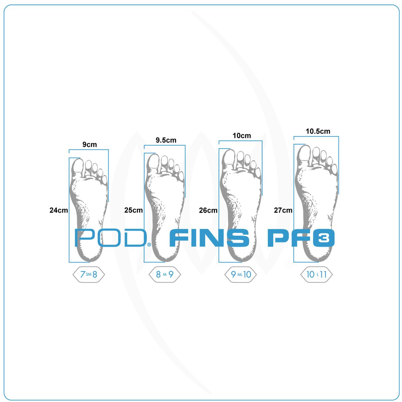 POD - PF3 EVO - Pinne per bodyboard - Nero / Arancione 7/7