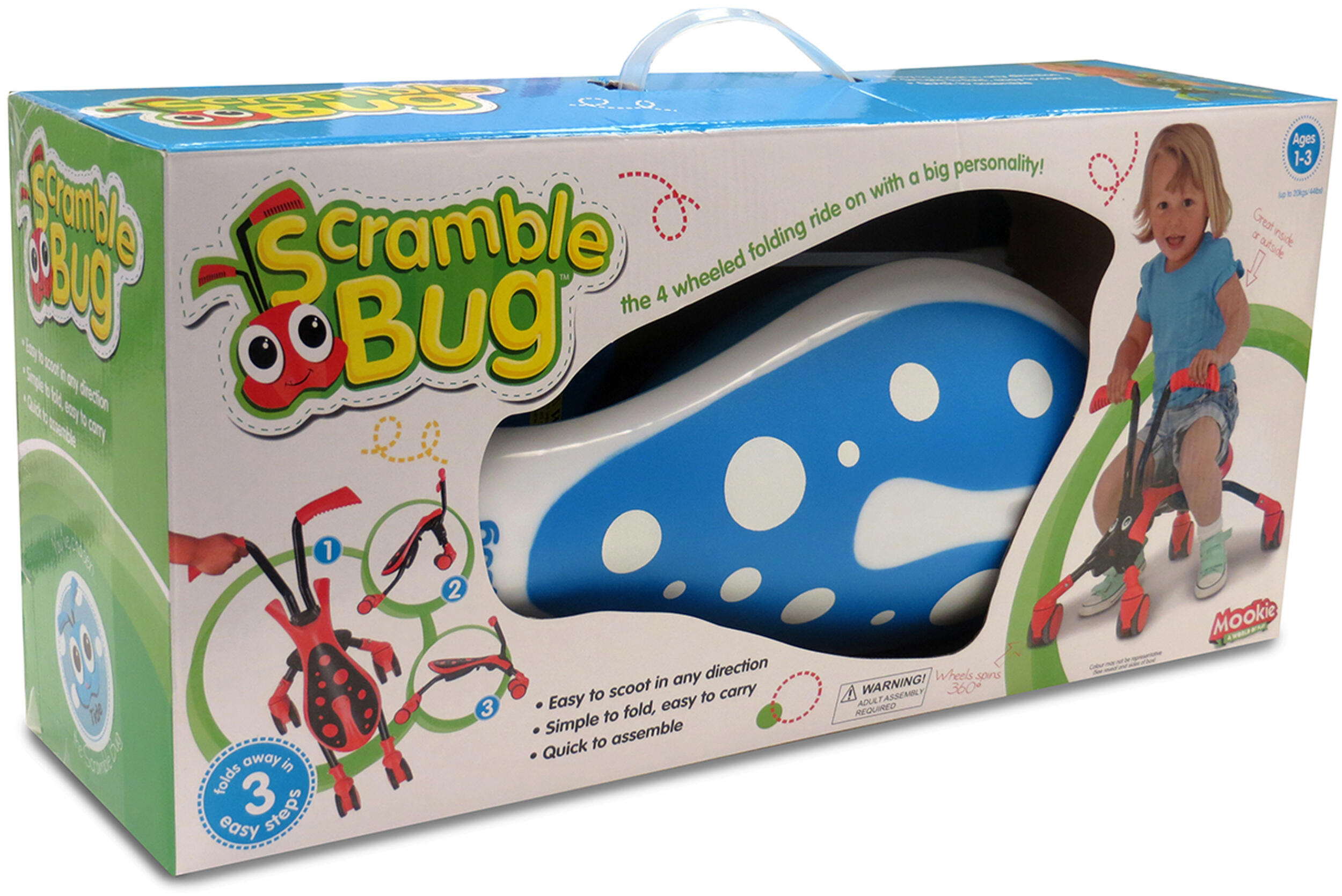 Opvouwbare loopauto met 4 wielen SCRAMBLEBUG TIDE blauw 7/7