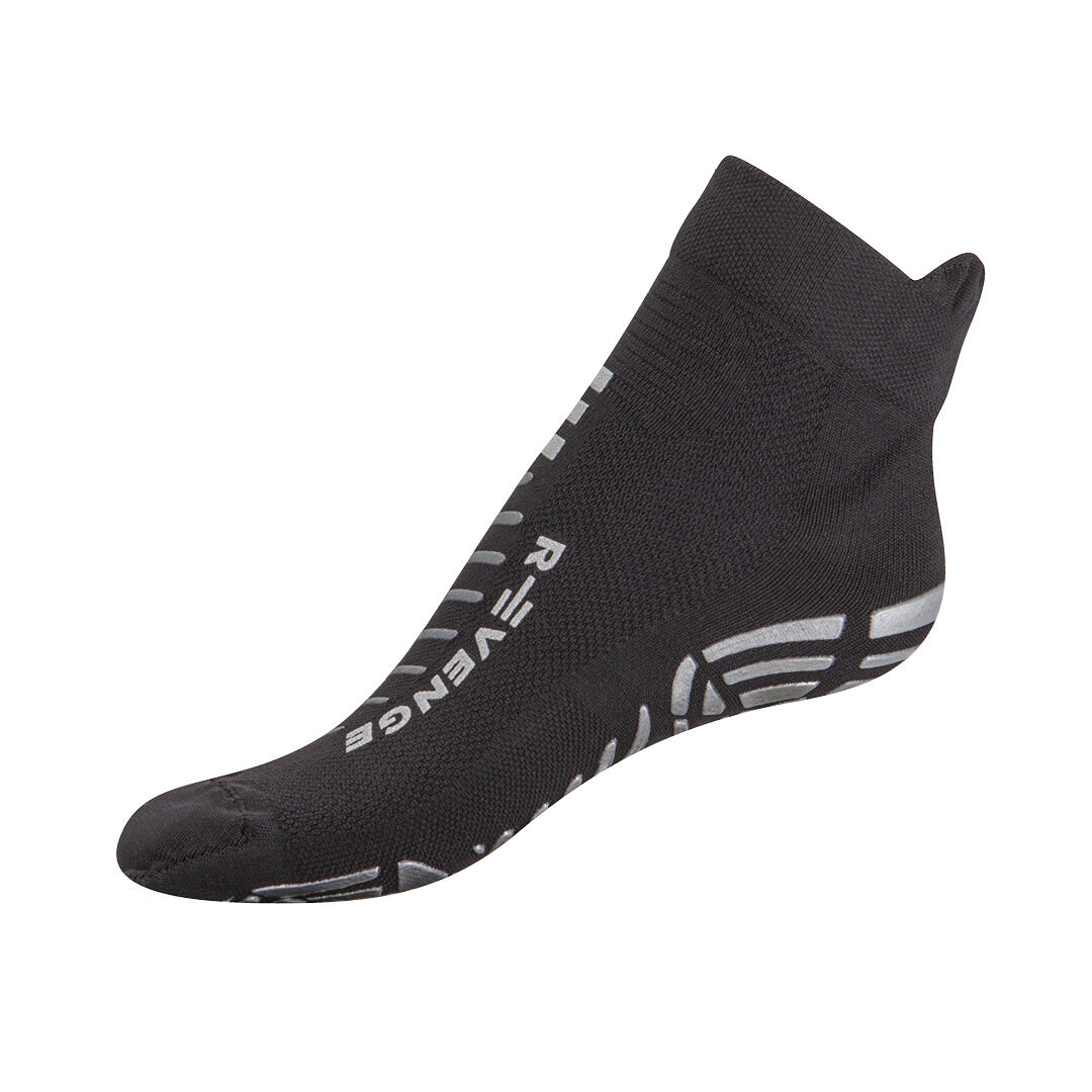 gymsokken wellness voor volwassenen fitness antislip zwart zilver 2/5
