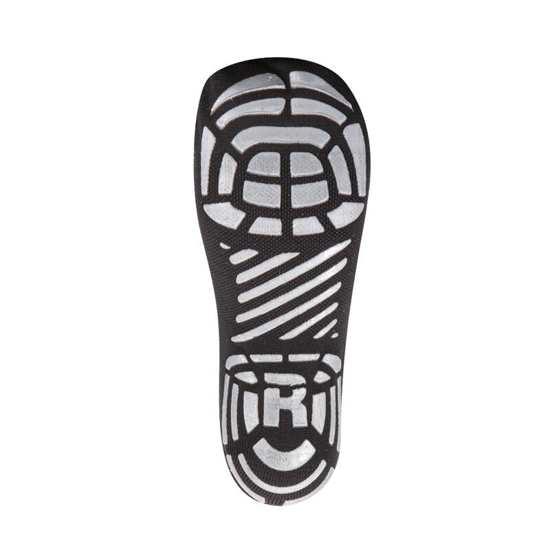 Chaussettes gym indoor wellness fitness antidérapante noir argent