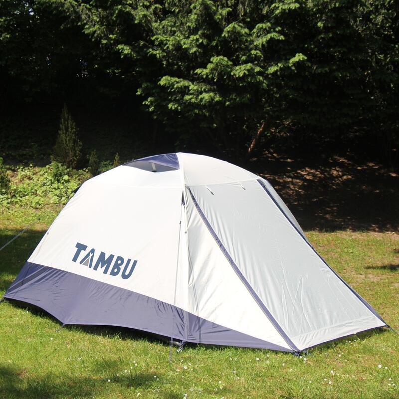 Tenda a cupola TAMBU GAMBUJA 3 | Tenda da campeggio per 3 persone | Grigio / Blu