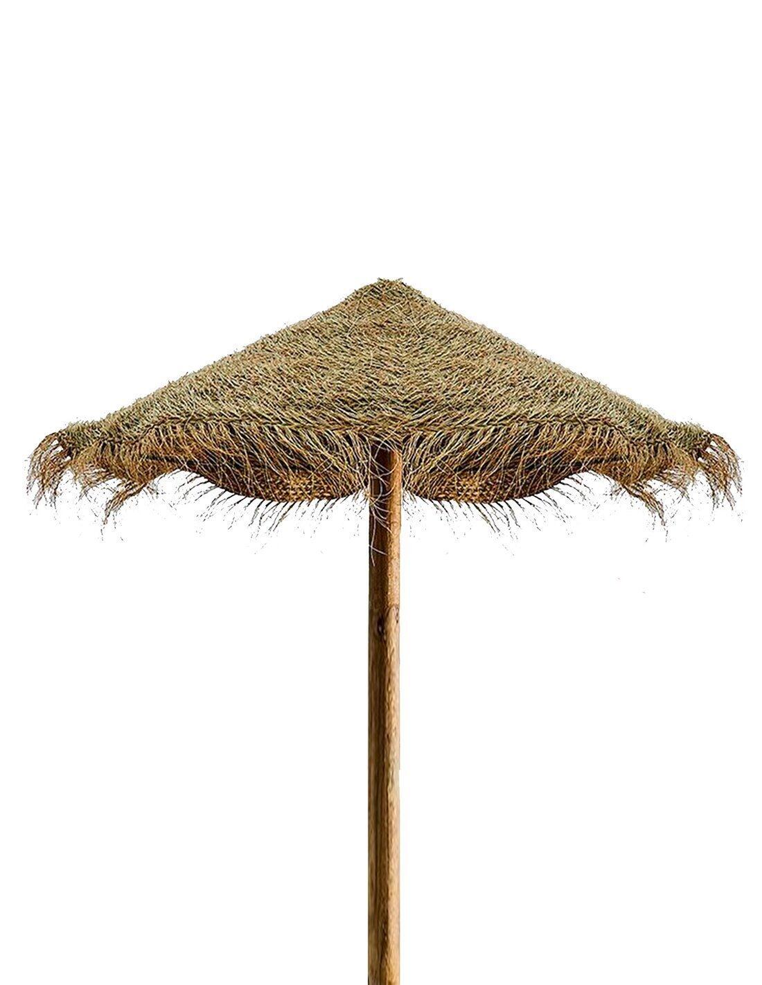 JARDIN202 Guarda-chuva de Urze ou Esparto para Exteriores – Guarda-chuva Redondo para