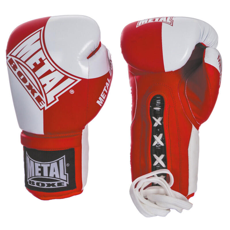 Guantes Pro con cordones de metal para boxeo