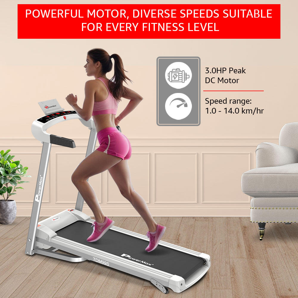 PowerMax Fitness TDM-99S (3HP Peak) Motorized Foldable Treadmill