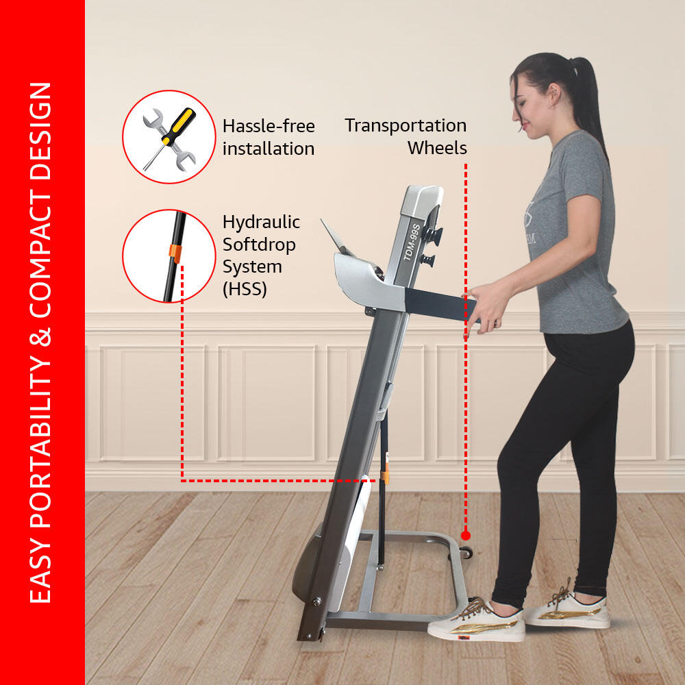 PowerMax Fitness TDM 99S 3HP Peak Motorized Foldable Treadmill for Home Use PIPE 3 Level Manual