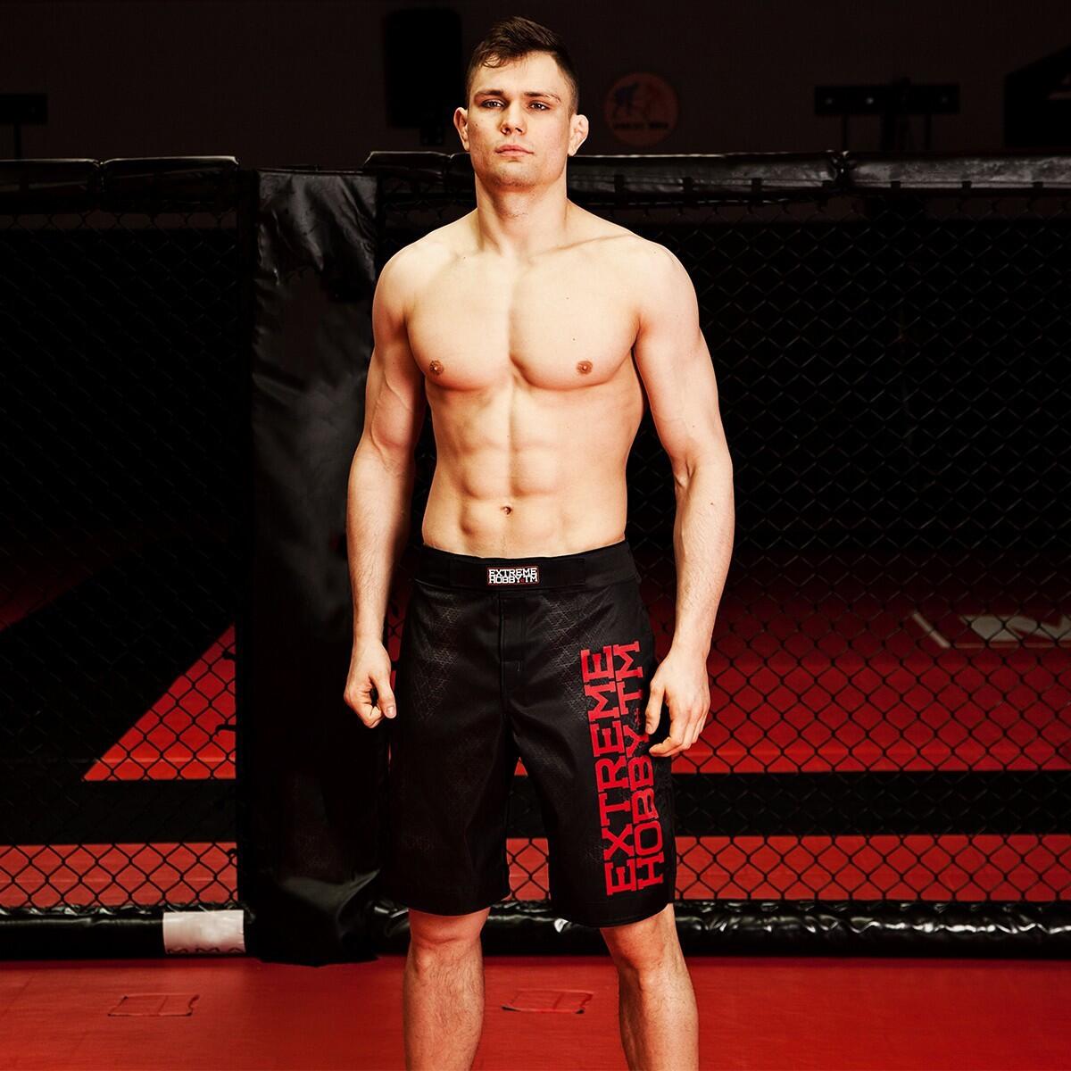 Shorts de grappling pour hommes MMA BJJ K1 EXTREME HOBBY BLACK ARMOUR 2/7