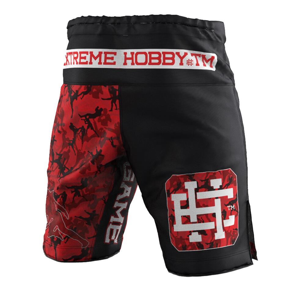 Spodenki do Grapplingu MMA BJJ K1 dziecięce EXTREME HOBBY RED WARRIOR