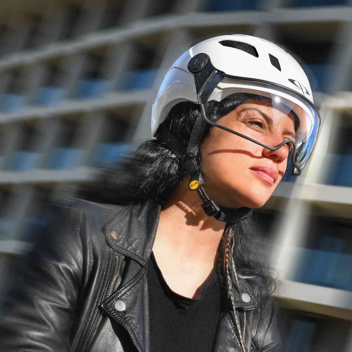 CP CHIMAYO+ URBAN Fahrradhelm mit Visier (clear) white shiny Unisex 2/2