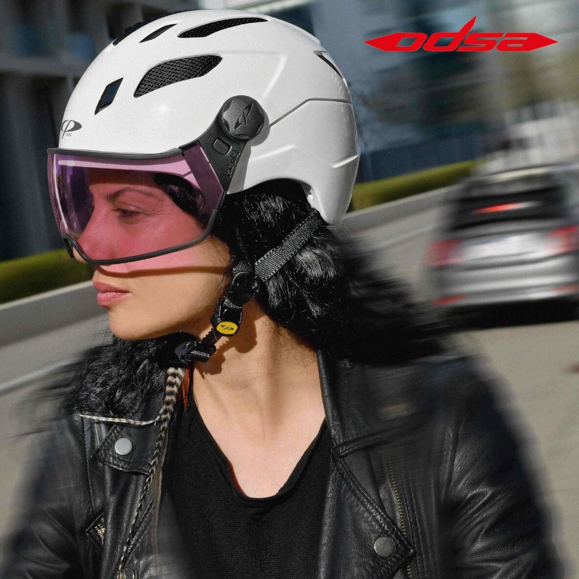 CP CHIMAYO+ URBAN Fahrradhelm mit Visier (photo) white shiny Unisex 3/3