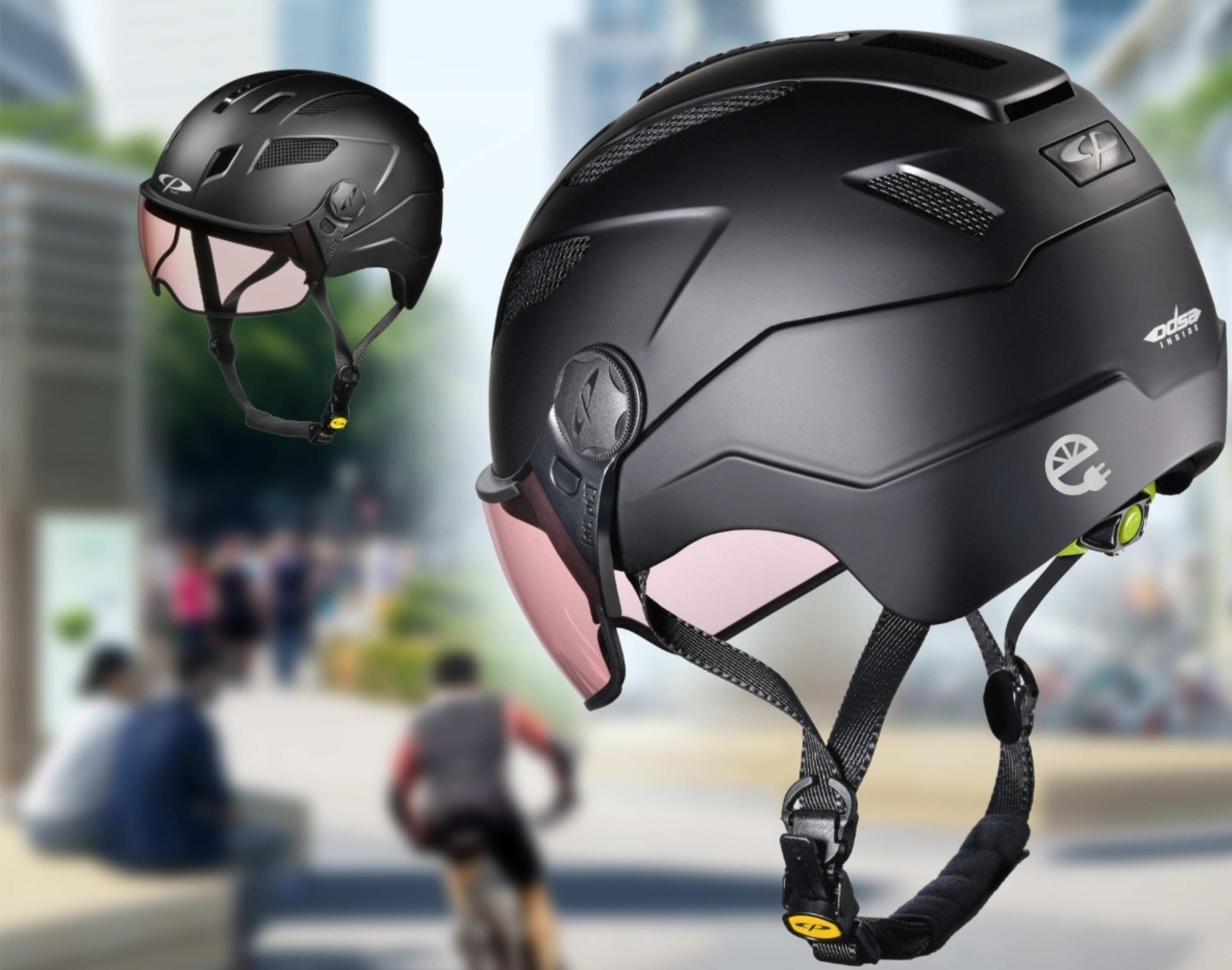 CP CHIMAYO+ URBAN Fahrradhelm mit Visier (photo) black soft touch Unisex 3/3