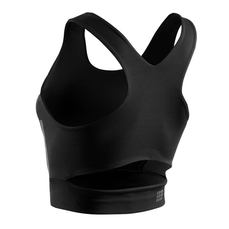 Bustiera tehnica - training shirt crop top W - negru