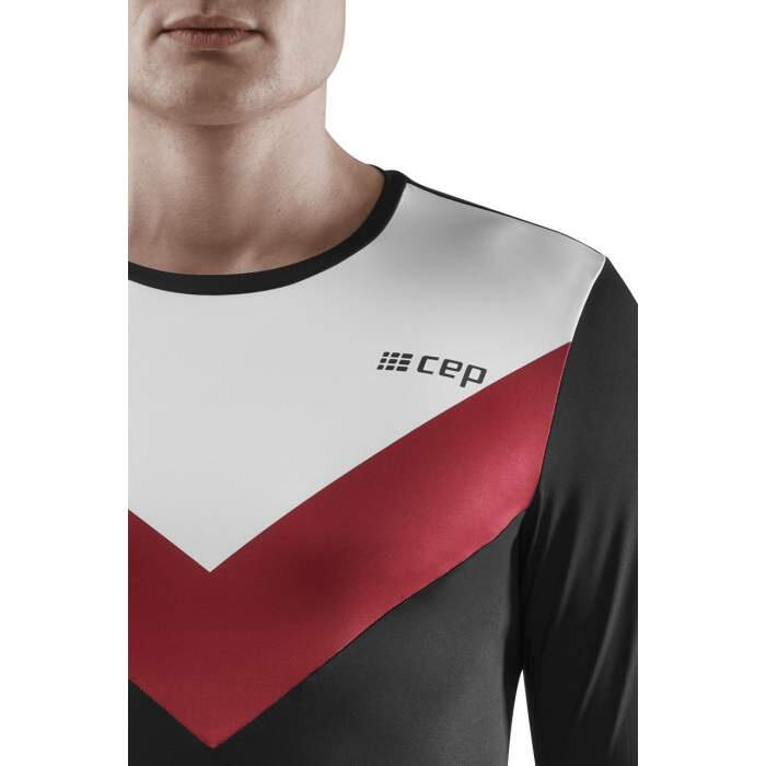Męska koszulka sportowa Chevron z długim rękawem szybkoschnąca oddychająca CEP 6/7