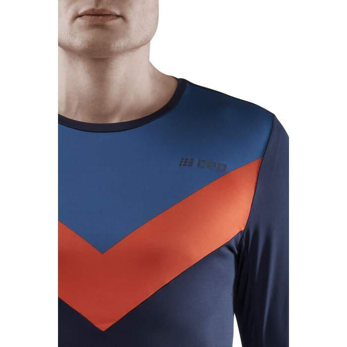 Męska koszulka sportowa Chevron z długim rękawem szybkoschnąca oddychająca CEP 6/7