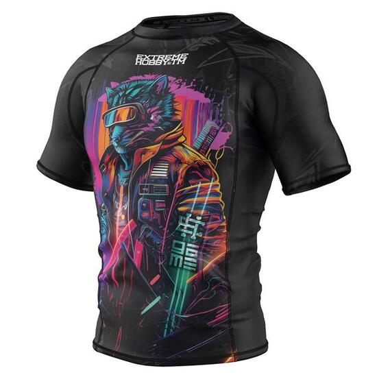 Koszulka Męska Rashguard MMA na Siłownię EXTREME HOBBY CYBER ANIMALS