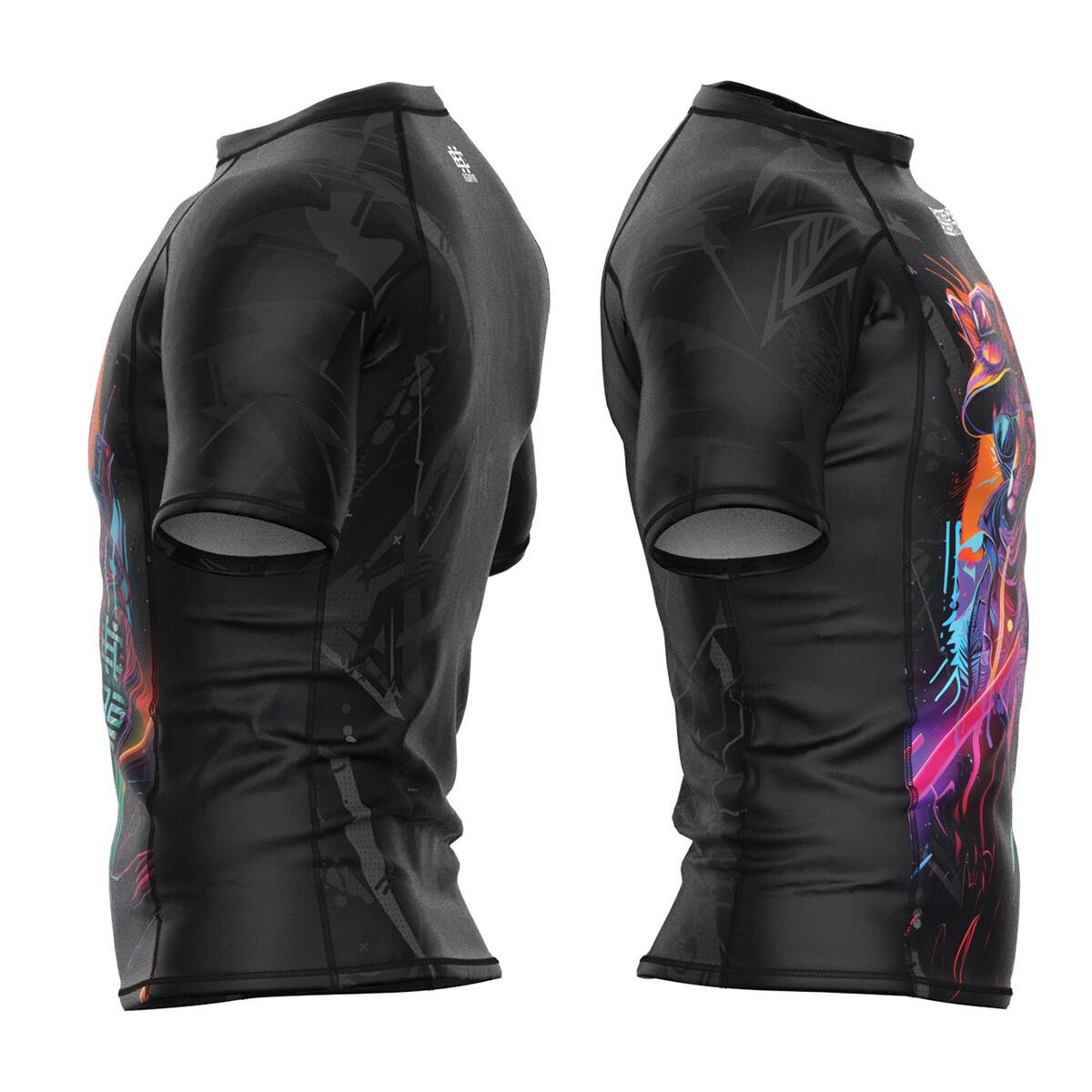 Rashguard da uomo a maniche corte MMA EXTREME HOBBY CYBER ANIMALS 3/4