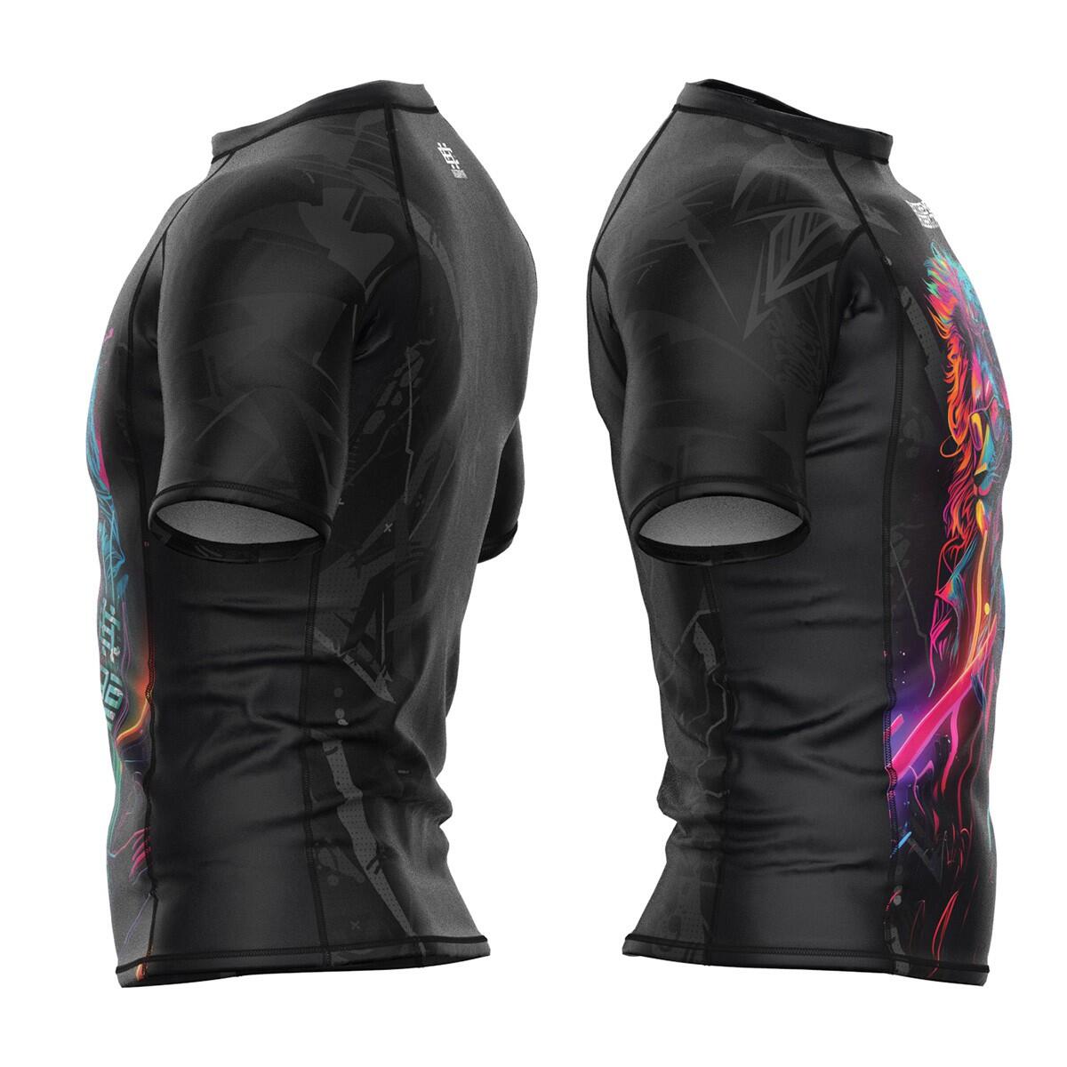 Rashguard voor heren met korte mouwen voor MMA EXTREME HOBBY CYBER ANIMALS 3/4