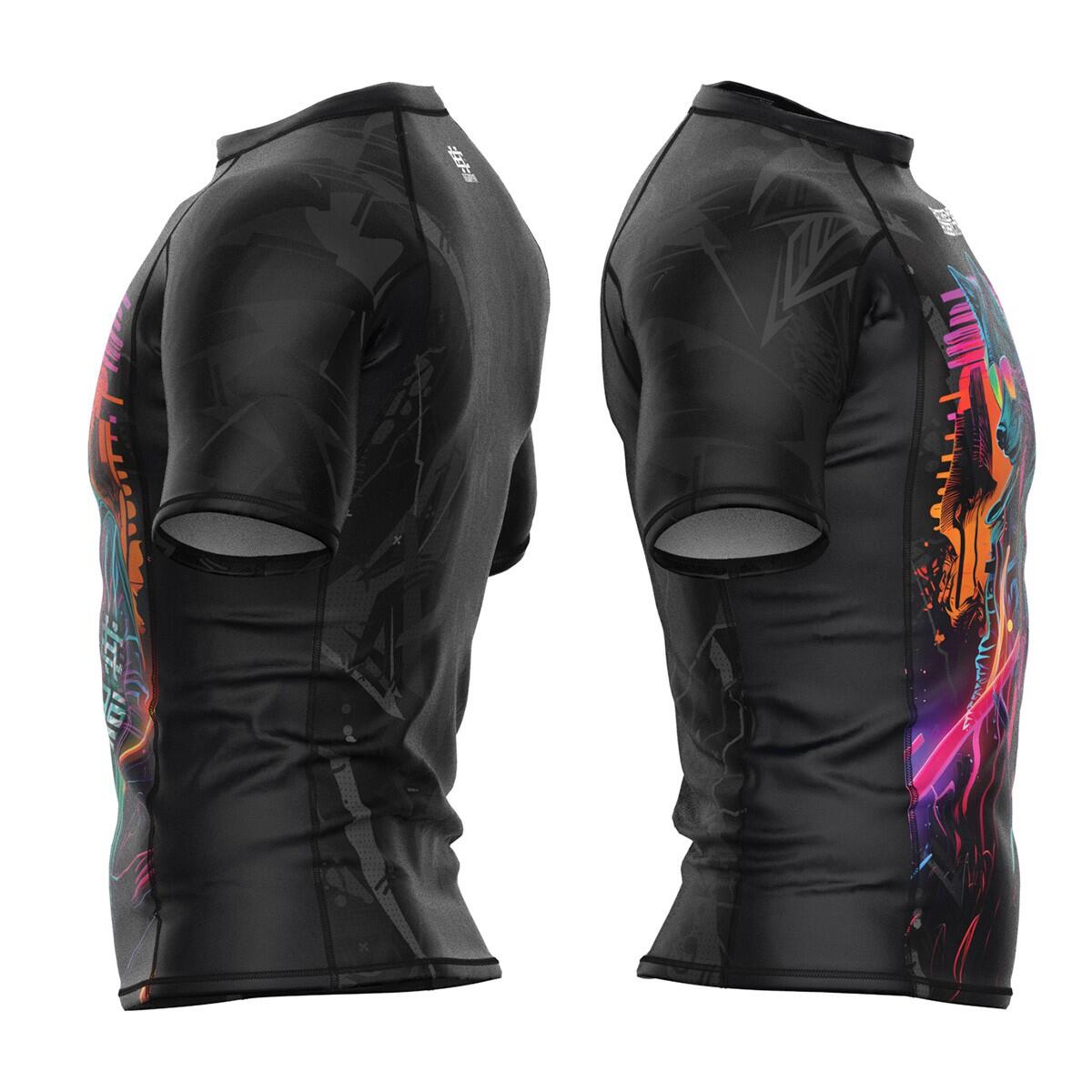 Rashguard homme à manches courtes pour le MMA CYBER ANIMALS 3/4