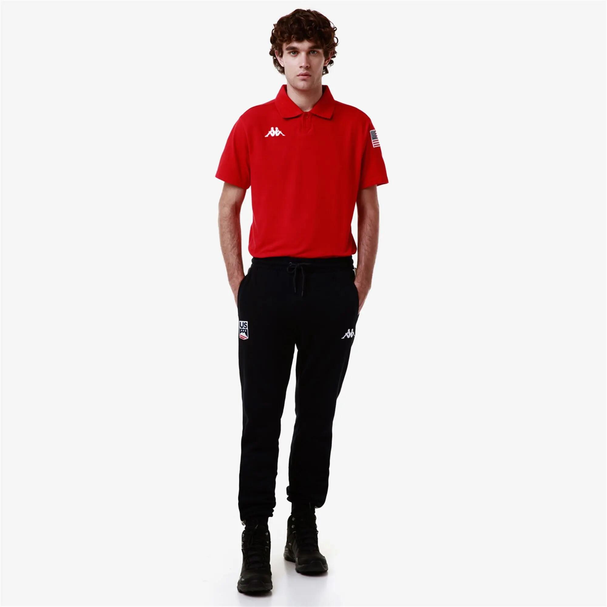 Polo da uomo donna in cotone rosso da sci 7/7