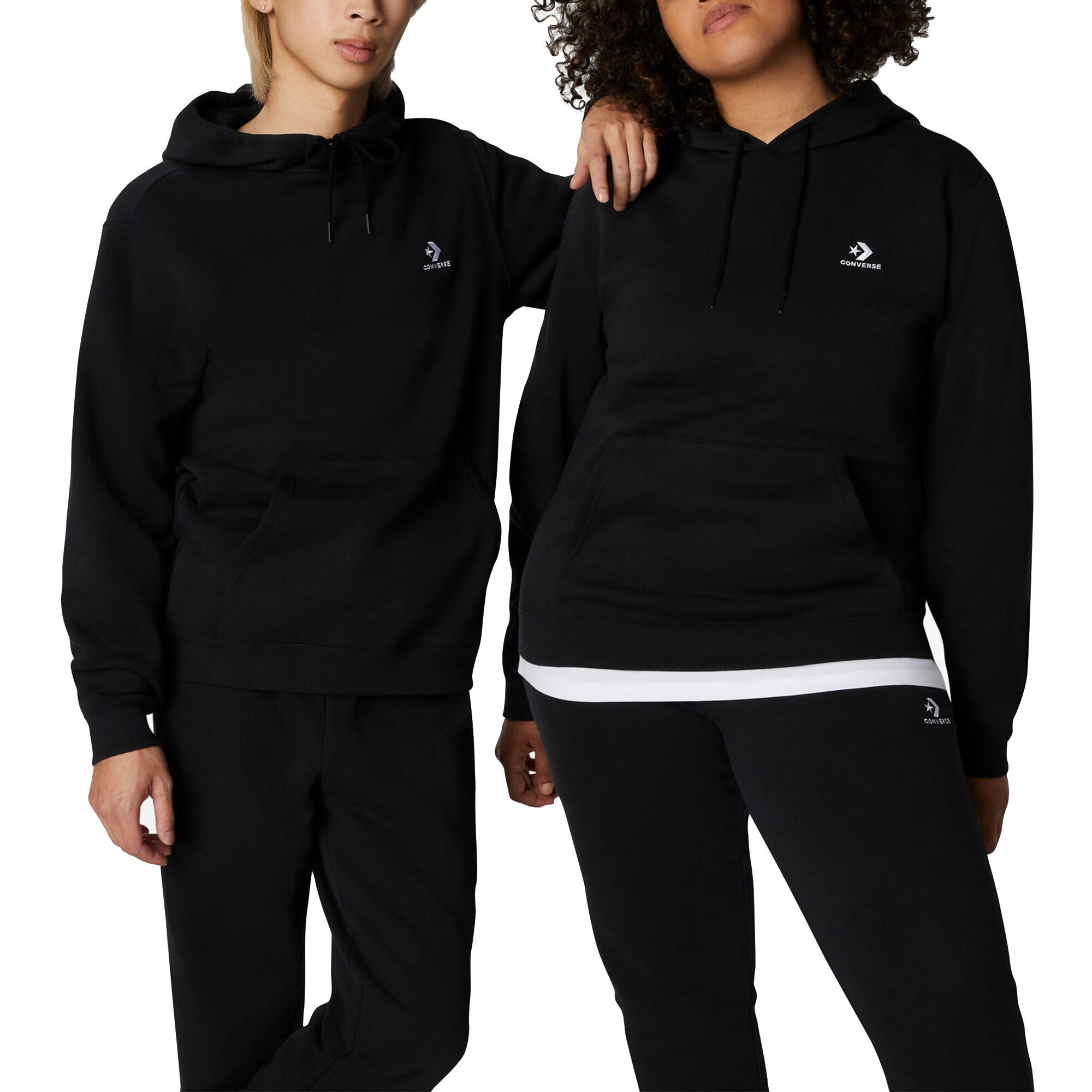 Sweat à Capuche Go-To Embroidered Star Chevron  Noir - 10024509-A02 1/3