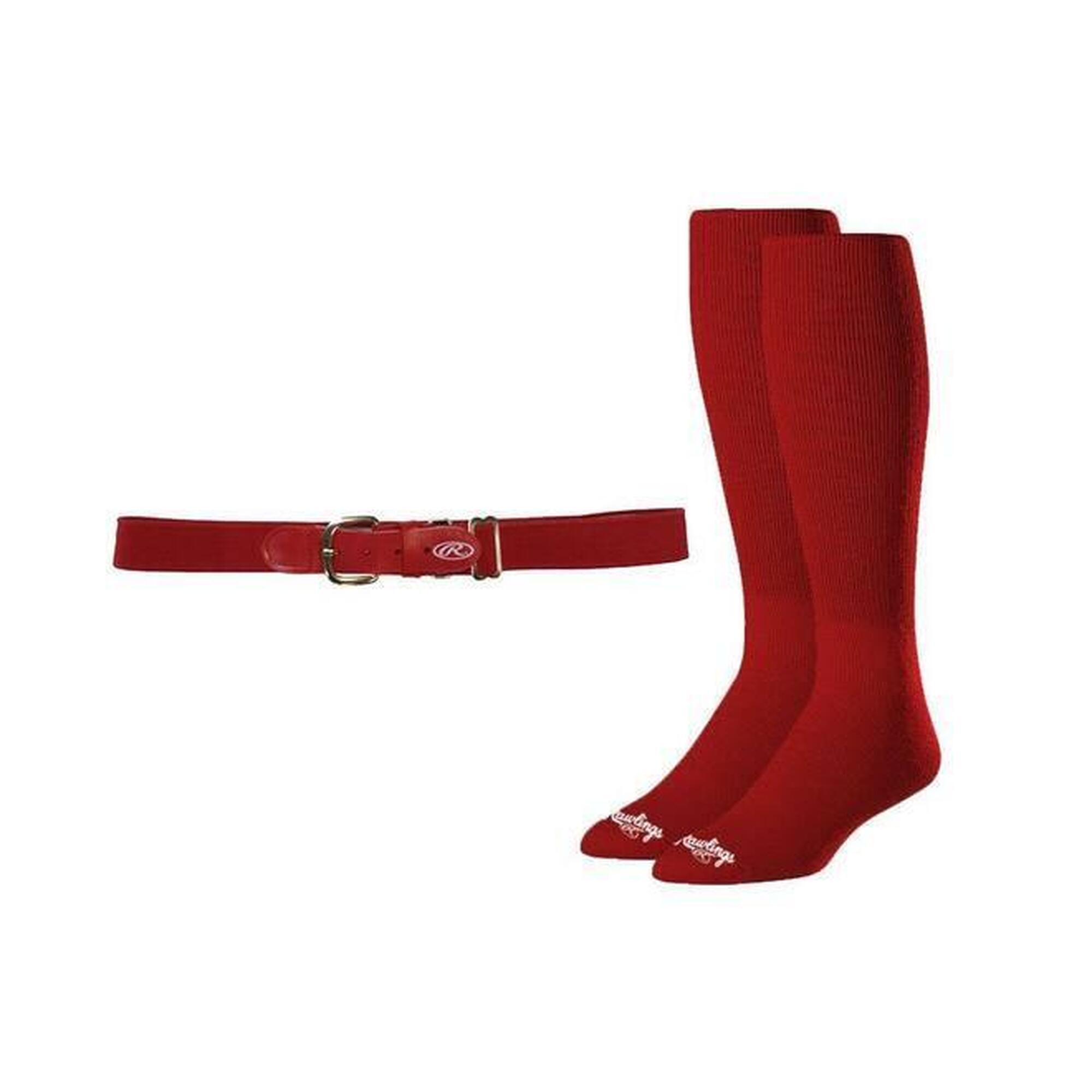 Rawlings - Ceinture Et Chaussettes Rawlings Baseball Combo M Scarlet - Chaussettes - Multicolore|noir|rouge - Moyen - Decathlon