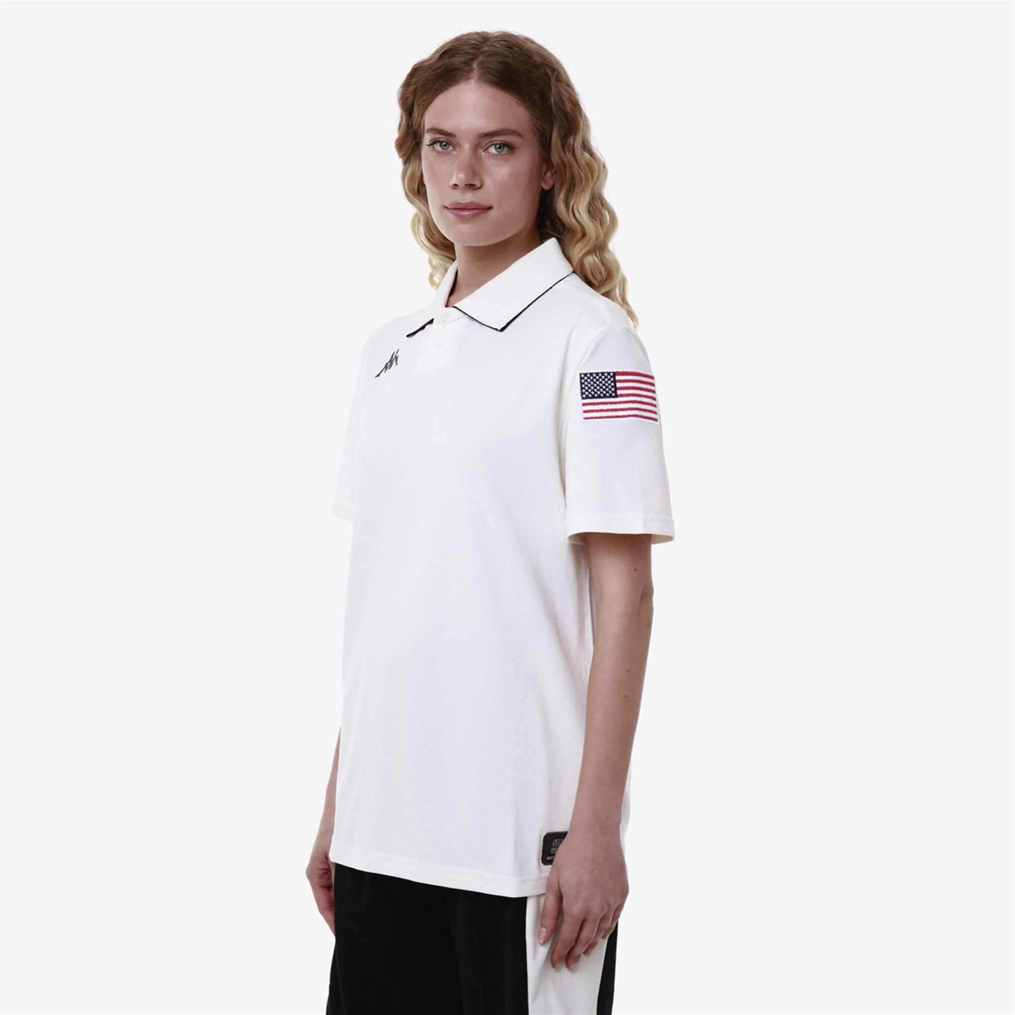 Polo da uomo donna in cotone bianco da sci 6/7