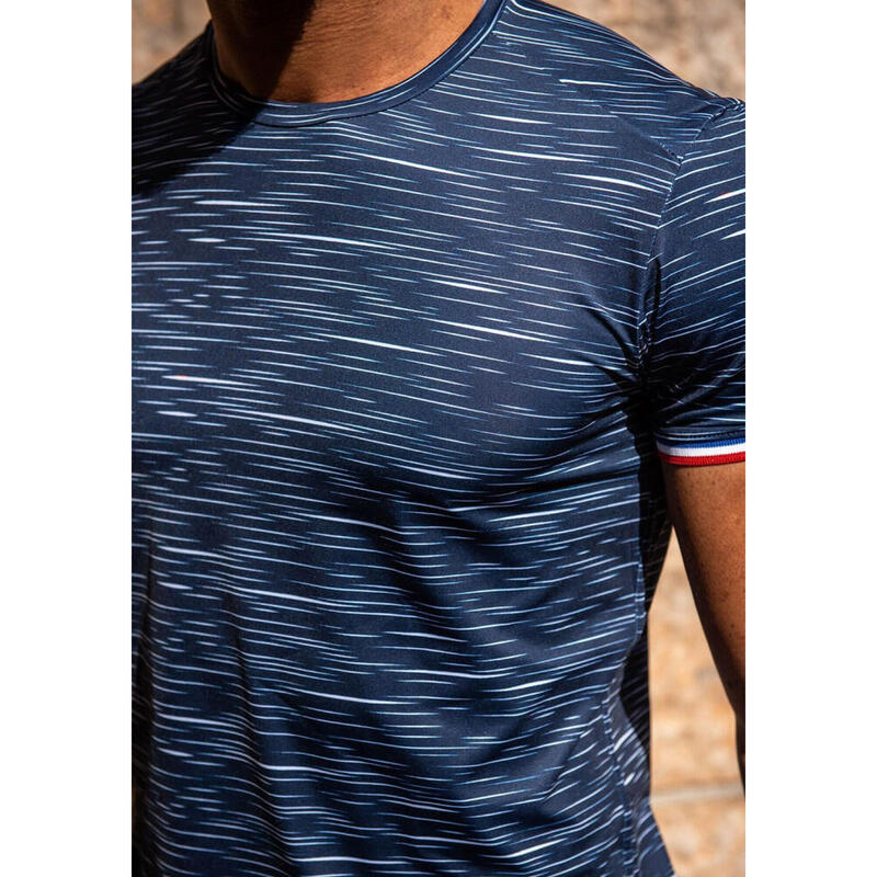 T-shirt Le Strié Bleu marine Homme