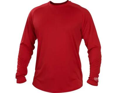 Rawlings lsrt crew hals lange mouw xxl scarlet